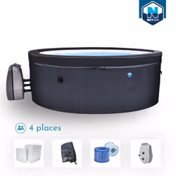 Description générale Offrez-vous le spa semi-rigide Vita, un véritable havre de paix pour 4 personnes, alliant confort et séc ...