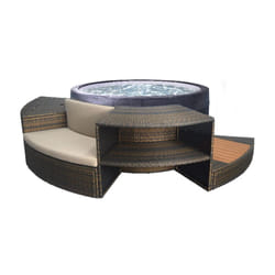 Pack spa semi rigide rond vita + mobilier Netspa 4 places - ø 156 x h 70 cm