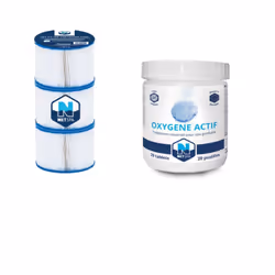 Pack 3 Cartouches de Filtration + 20 Pastilles d'Oxygène Actif (20g) Offrez à votre spa une eau pure et cristalline grâce à c ...