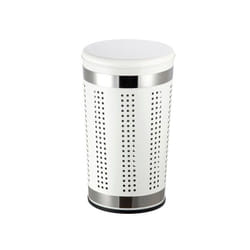 MSV 3700703901136 panier à linge 46 L Rond Acier inoxydable, Acier Blanc