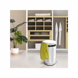 MSV 3700703901136 panier à linge 46 L Rond Acier inoxydable, Acier Blanc