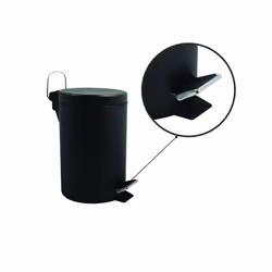 MSV 3700703902652 poubelle 3 L Rond Acier inoxydable Noir