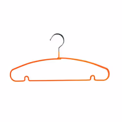 MSV Lot de 10 cintres en métal plastifié antiglisse, Acier, Orange, 1 pièce(s), 395 mm, 190 mm, 10 pièce(s)