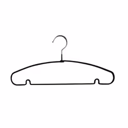 MSV Lot de 10 cintres en métal plastifié antiglisse, Acier, Noir, 1 pièce(s), 395 mm, 190 mm, 10 pièce(s)