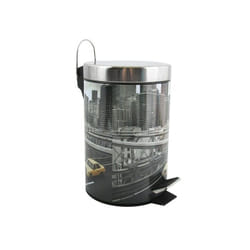 MSV 3700703904588 poubelle 3 L Rond Acier inoxydable Gris
