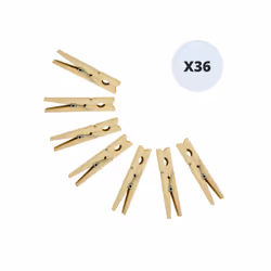 MSV LOT DE 36 PINCES À LINGE BOIS