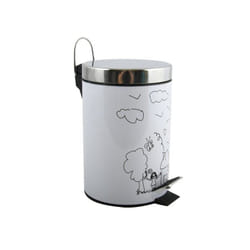 MSV 3700703904861 poubelle 3 L Rond Acier inoxydable Acier inoxydable, Blanc