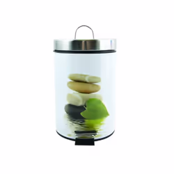 MSV POUBELLE À PÉDALE, 3 L, Rond, Acier inoxydable, Multicolore, Pédale, 17 cm