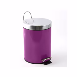 MSV PEDAL BIN, 3 L, Rond, Acier inoxydable, Violet, Pédale, Acier inoxydable