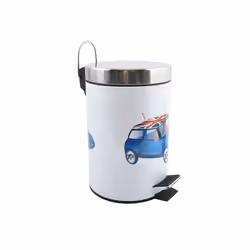 MSV 3700703905240, 3 L, Rond, Acier inoxydable, Bleu, Blanc, Pédale, Acier inoxydable