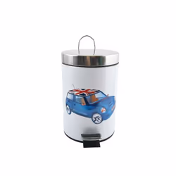 MSV 3700703905240 poubelle 3 L Rond Acier inoxydable Bleu, Blanc