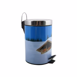 MSV POUBELLE À PÉDALE, 3 L, Rond, Acier inoxydable, Multicolore, Pédale, 17 cm