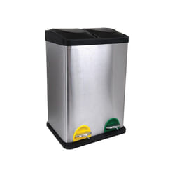 MSV 3700703905615 poubelle 40 L Rectangulaire Acier inoxydable Noir, Acier inoxydable