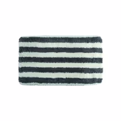 MSV TAPIS DE BAIN, Gris, Blanc, Motif, Rectangulaire, Microfibre, 80 x 50 cm