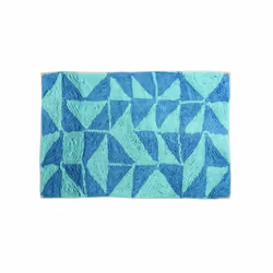 MSV TAPIS DE BAIN, Bleu, Motif, Rectangulaire, Coton, 60 °C, 80 x 50 cm