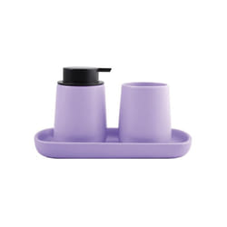 Lot de 3 accessoires de salle de bain en céramique maonie Lavande mat MSV
