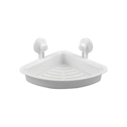 MSV - Etagère d'angle de douche à ventouses Acier Noir mat