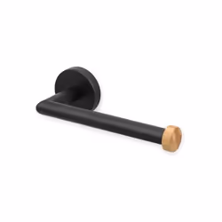 Porte rouleau papier wc Mural IANA Acier & Bambou Noir mat MSV