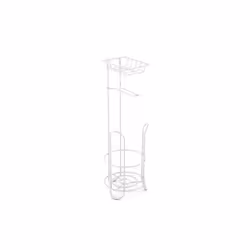 Réserve Porte rouleaux & Support téléphone sur pied Acier LILO Blanc mat MSV