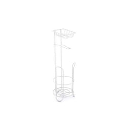 Réserve Porte rouleaux & Support téléphone sur pied Acier LILO Blanc mat MSV