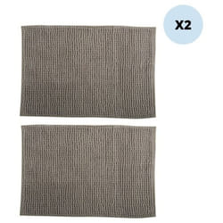 Lot de 2 tapis de bain chenille 40x60cm Beige MSV