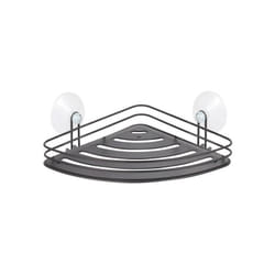 MSV - Etagère d'angle de douche à ventouses kery Acier Noir mat