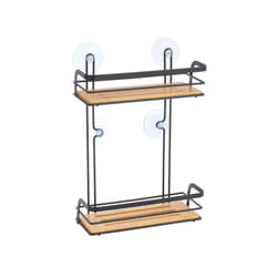MSV 142664 étagère murale de salle de bain Acier, Bois