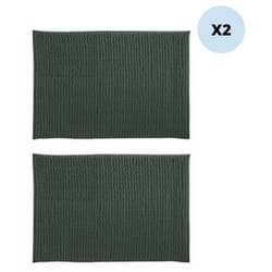 Lot de 2 tapis de bain chenille 40x60 Vert Foncé