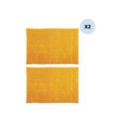 Lot de 2 tapis de bain chenille 40x60 Safran MSV