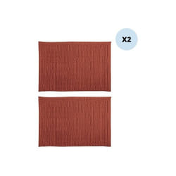 Lot de 2 tapis de bain chenille 40x60 Terracotta MSV