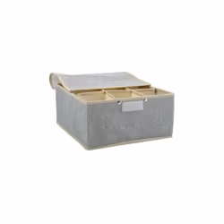 Boite Tiroir de rangement microaérée et respirant avec 9 compartiments et couvercle Gris de la marque MSV. Placez la boîte là ...