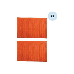 Lot de 2 Tapis de bain Microfibre chenille 50x80cm Orange MSV