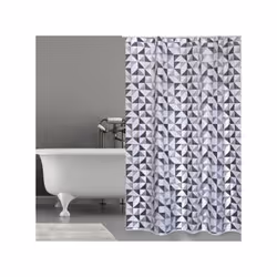 Rideau de douche de la marque MSV. MADE IN EUROPE. Tissu imperméable et anti-moisissure, ce rideau de douche est enduit d'un  ...