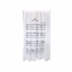 MSV Cortina DE BAÑO Poliester 10x200cm Premium Vivaldi,, 180 x 200 cm, Motif, Anneau, Polyester, Noir, Blanc, 30 °C, 2000 mm