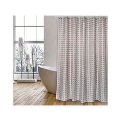 MSV - Rideau de douche Polyester camberra 180x200cm QUALITà‰ premium Beige & Blanc - Anneaux inclus