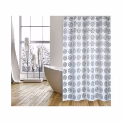 MSV 3700703916857 rideau de douche Anneau Polyester Marron, Blanc
