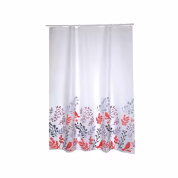MSV RIDEAU DE DOUCHE, Image, Anneau, Polyester, Rouge, Blanc, 30 °C, 1800 mm