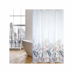 MSV 143102 Prime Oiseau en Polyester 180x200cm Beige, 30 x 20 x 15 cm rideau de douche Anneau Beige, Blanc