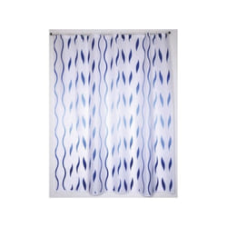 MSV 3700703917069 rideau de douche Anneau Polyester Bleu, Blanc