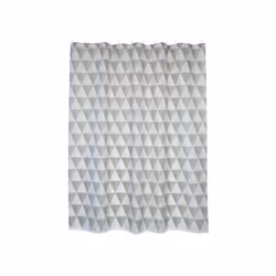 MSV RIDEAU DE DOUCHE, Motif, Anneau, Polyester, Gris, Blanc, 30 °C, 1800 mm