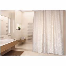 MSV Rideau de douche Polyester WAVE, Motif, Anneau, Polyester, Beige, 30 °C, 1800 mm