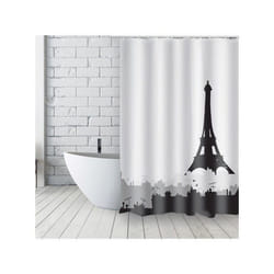 Rideau de douche Français Polyester 180x200cm TOITS PARISIENS Noir & Blanc MSV