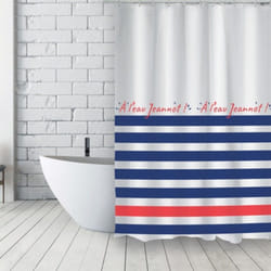 MSV - Rideau de douche Français Polyester 180x200cm jeannot Bleu, Blanc & Rouge