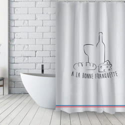 MSV - Rideau de douche Français Polyester 180x200cm a la bonne franquette