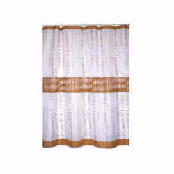 MSV RIDEAU DE DOUCHE, Motif, Anneau, Polyester, Marron, Blanc, 30 °C, 1800 mm