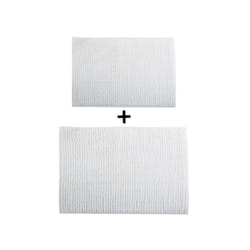 Lot de 2 Tapis de bain Microfibre chenille Blanc 40x60 et 60x90cm MSV