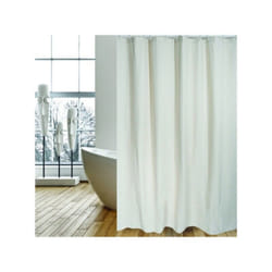 MSV - Rideau de douche Coton & Polyester naturel 180x200cm QUALITà‰ premium Beige - Anneaux inclus