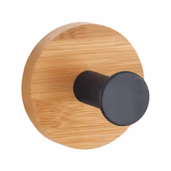 Rehaussez le décor de votre salle de bain avec ce crochet mural noir et bois qui allie fonctionnalité et touche de luxe. Le c ...