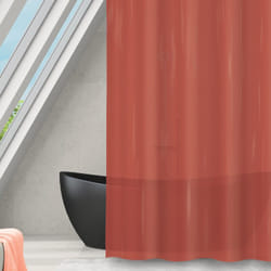 MSV - Rideau de douche Polyester romana 180x180cm Terracotta transparent