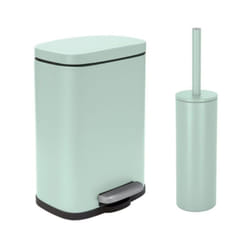 Spirella - Set Poubelle à pédale 5L & Brosse Wc akira Vert Glacé Mat